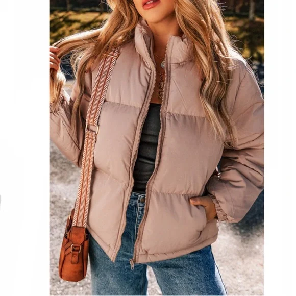 Pink Full Zipper Quilted Puffer Jacket - Picture 4 of 13